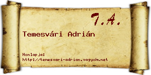 Temesvári Adrián névjegykártya